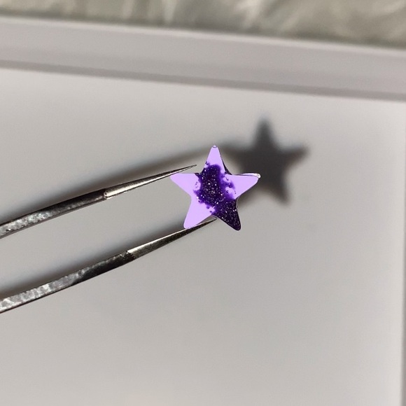10pcs 3D Nail Charms Purple Glitter & Lavender Large Stars -Made for All Lengths - Picture 1 of 12